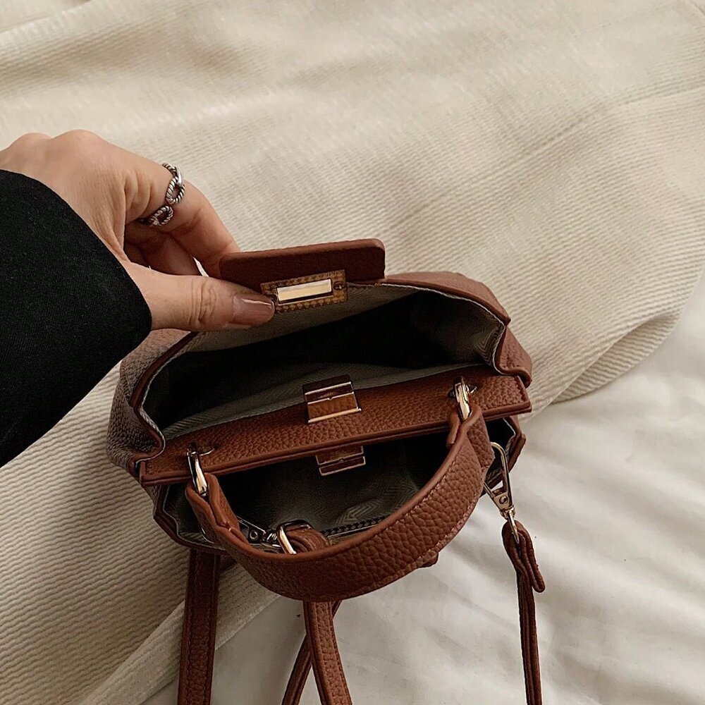 Brown Elegant Women's Crossbody HandBag - Picture 4 of 7